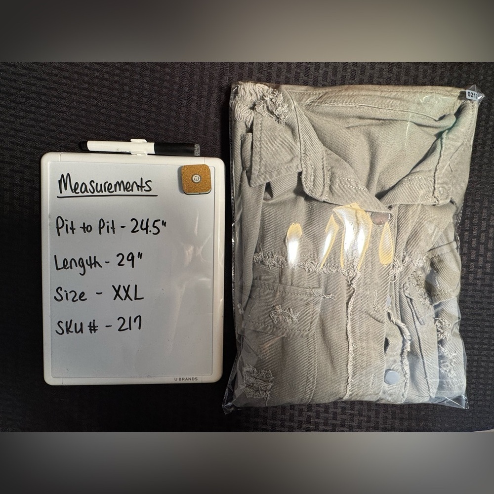Distressed Gray Women's Jacket - Picture 11 of 11